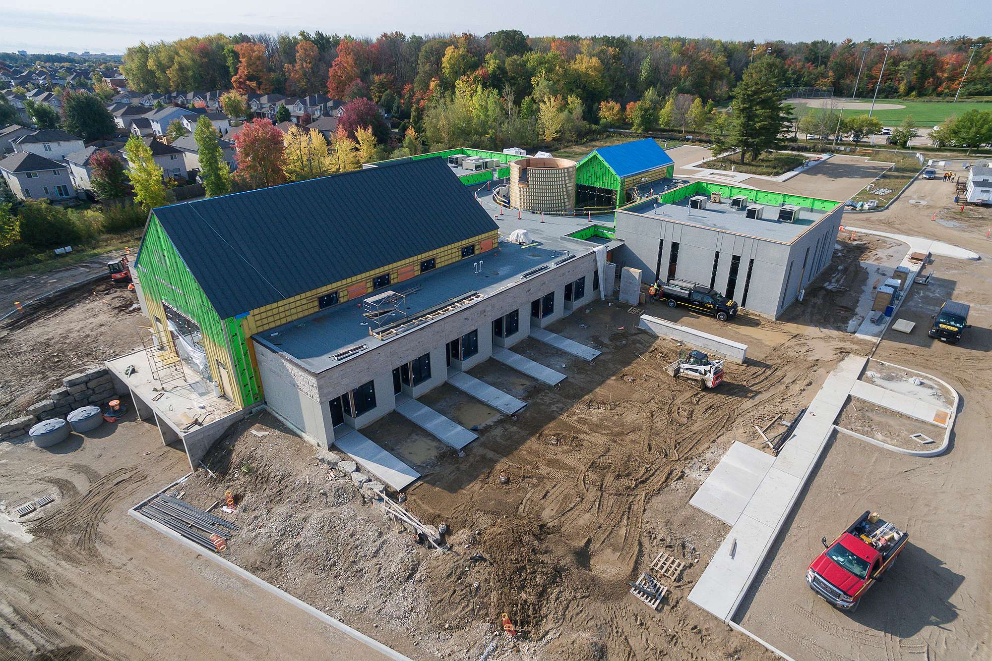 Overhead photo of the side of the building