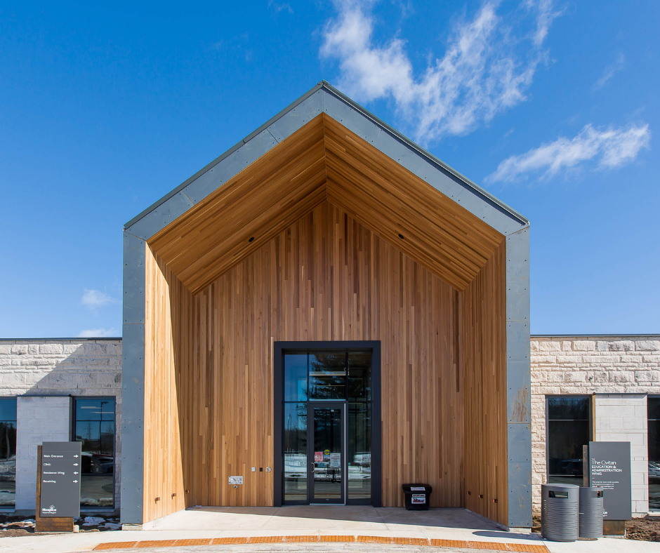 Front entrance of The Gies Family Centre, Hospice Waterloo Region