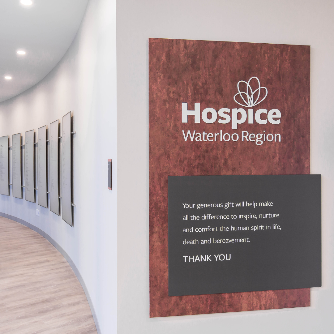 Donor wall at The Gies Family Centre, Hospice Waterloo Region