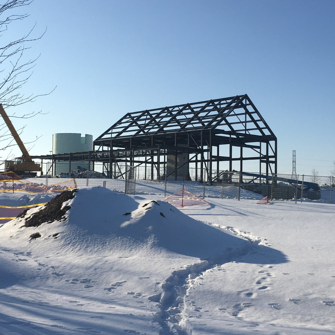 3 Framed outline of The Gies Family Centre in the snow