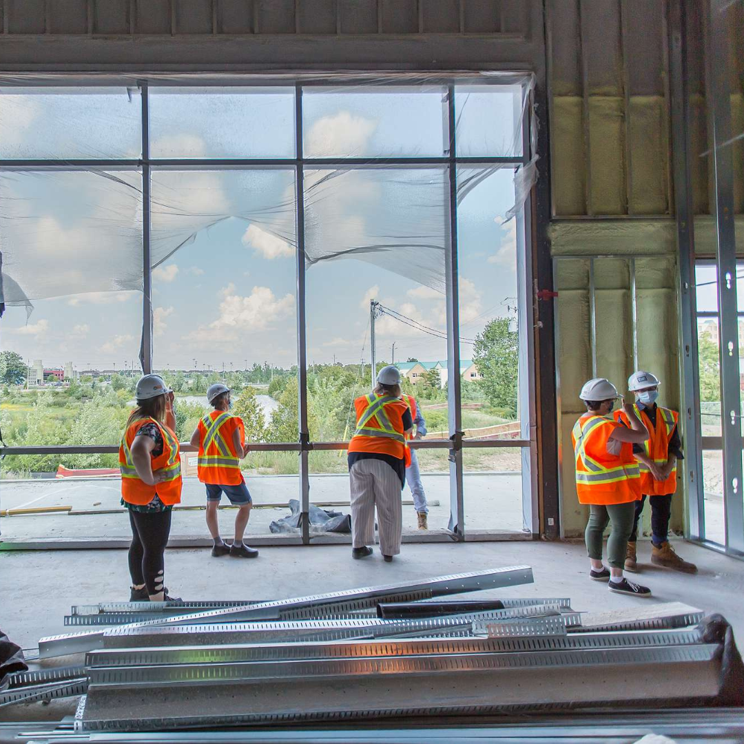 HWR staff getting a tour of The Gies Family Centre, which is under construction