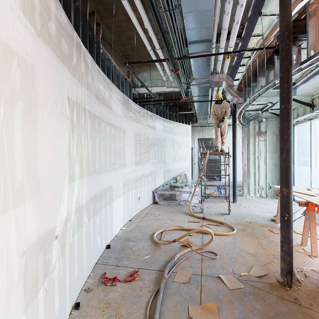 Inside hallway photo of The Gies Family Centre, which is under construction