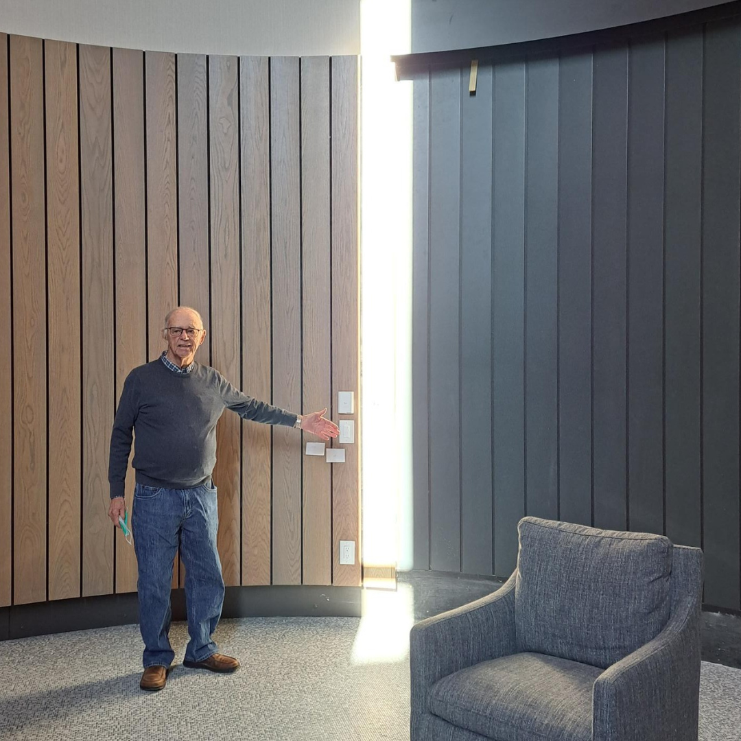 Michael Earle opening the doors to the Family Ceremonial Space