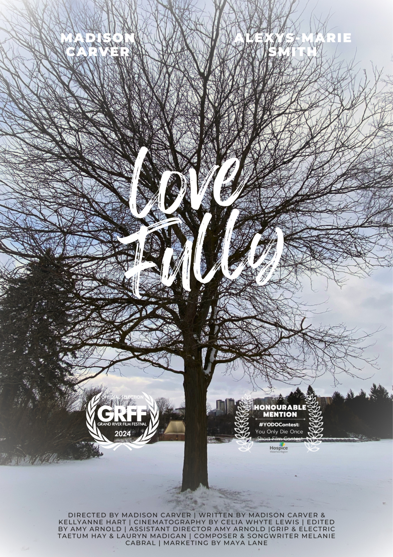 Poster for the movie Love Fully, which won Honourable Mention in the 2024 YODO Contest